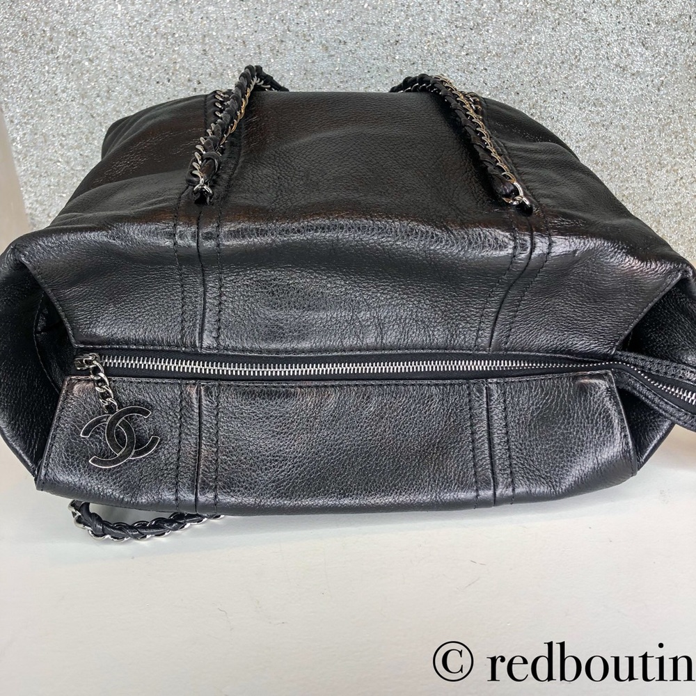 ♥️SOLDLuxe Ligne CC Chain Tote Black Shoulder Bag - Picture 5 of 8